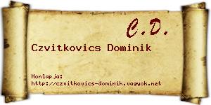 Czvitkovics Dominik névjegykártya
